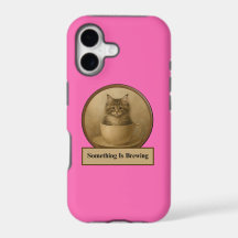 Something Is Brewing Kitten Hot Pink iPhone Cases