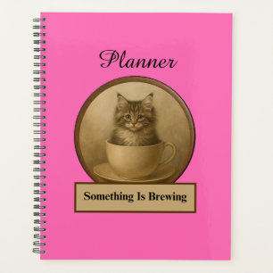 Something Is Brewing Maine Coon Hot Pink Planner