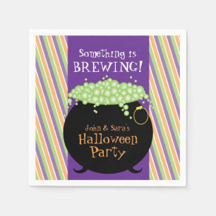 Something is Brewing, Personalised Halloween Party Napkin