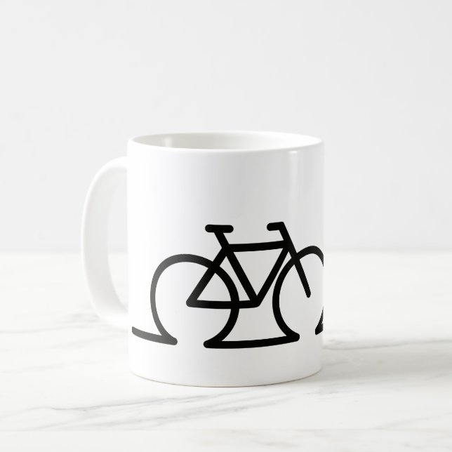 Something line drawing. E-bike race and MTB bicycl Coffee Mug (Front Left)