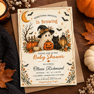 Something Magical Is Brewing Halloween Baby Shower Invitation