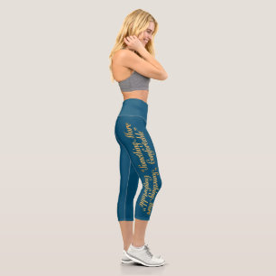 Something More Comfortable Teal BG Capri Leggings