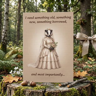 Something Old Badger Bridesmaid Proposal Greeting Card