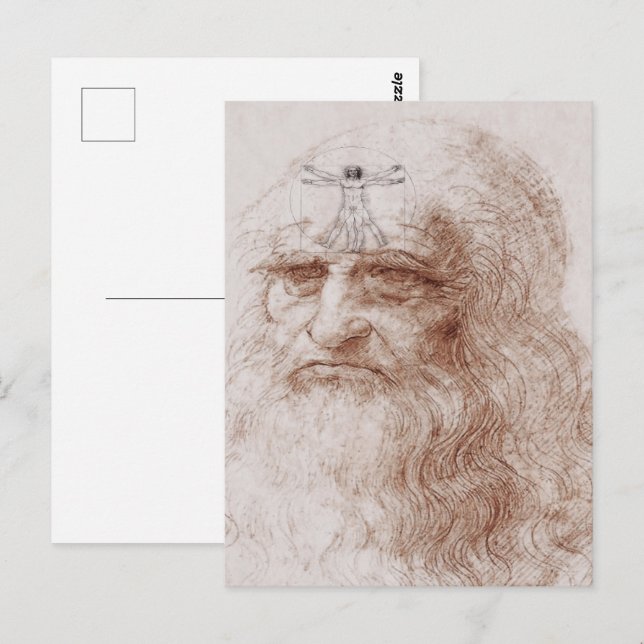 Something on my mind, Leonardo da Vinci's portrait Postcard (Front/Back)