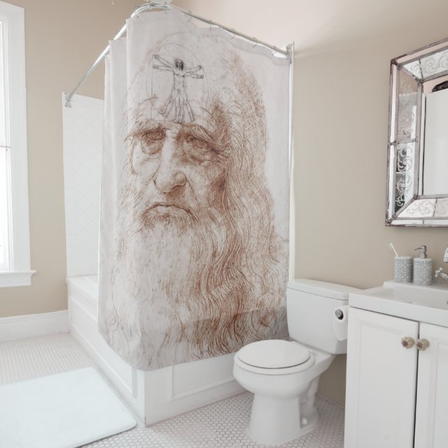 Something on my mind, Leonardo da Vinci's portrait Shower Curtain (In Situ)
