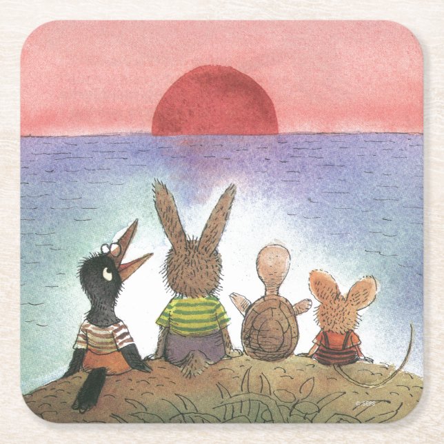 Something Red Square Paper Coaster (Front)