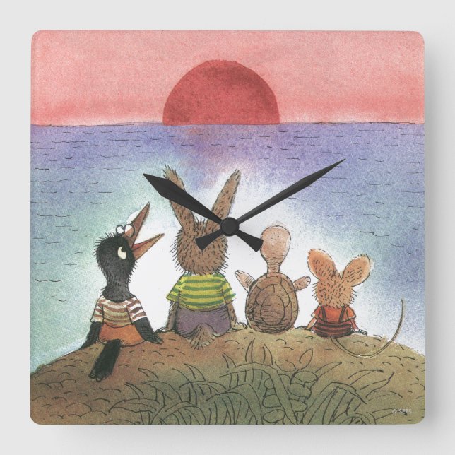 Something Red Square Wall Clock (Front)