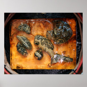 Something strange caught in the amber resin Poster