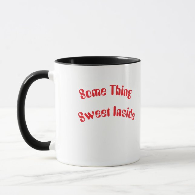 Something Sweet Inside" Sticker – Cute Typography  Mug (Left)