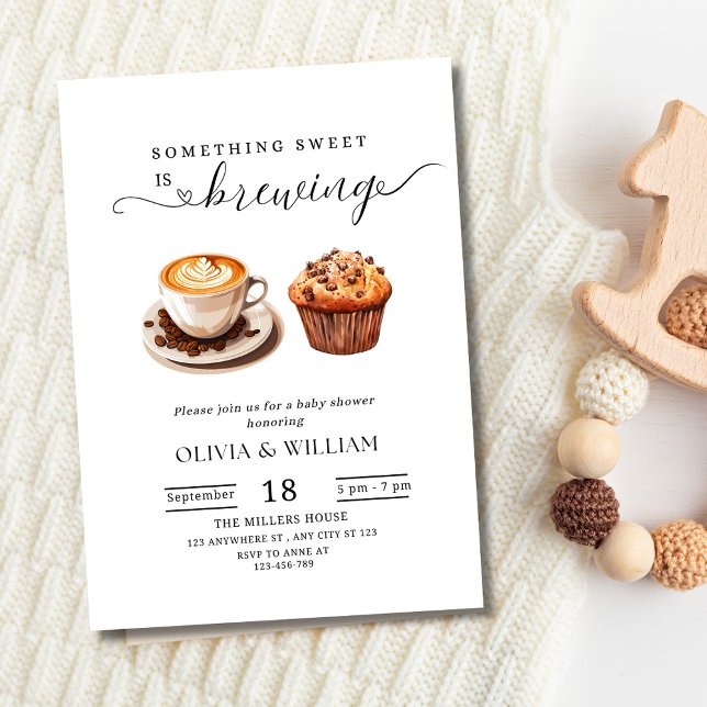 Something Sweet Is Brewing Baby Shower Neutral  Invitation (Creator Uploaded)