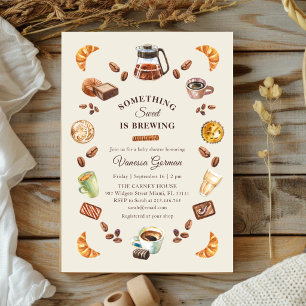 Something Sweet is Brewing Coffee Baby Shower Invitation