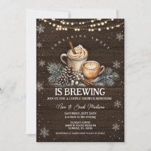 Something Sweet Is Brewing Couple Shower Hot cocoa Invitation
