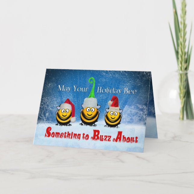 Something to Buzz About Holiday Honey Bees Card (Front)