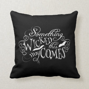 Something Wicked Chalkboard Halloween Pillow