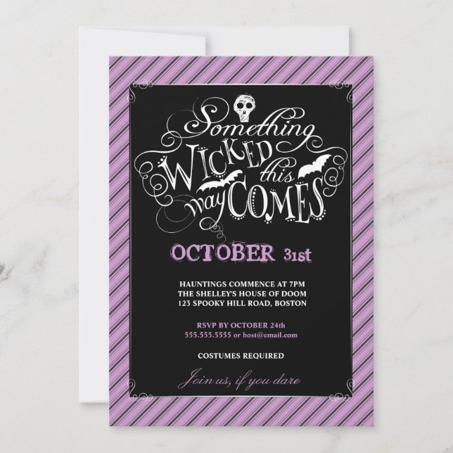 Something Wicked Happy Halloween Party Invitation (Front)