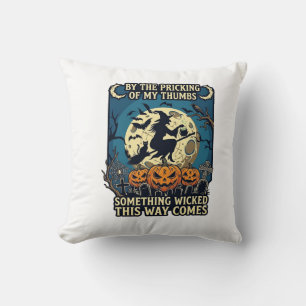 Something Wicked Way Comes Witch Halloween Pumpkin Cushion