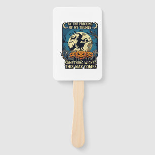 Something Wicked Way Comes Witch Halloween Pumpkin Hand Fan