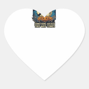 Something Wicked Way Comes Witch Halloween Pumpkin Heart Sticker