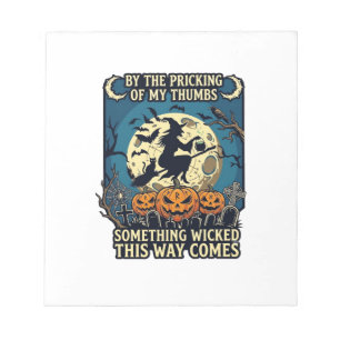 Something Wicked Way Comes Witch Halloween Pumpkin Notepad