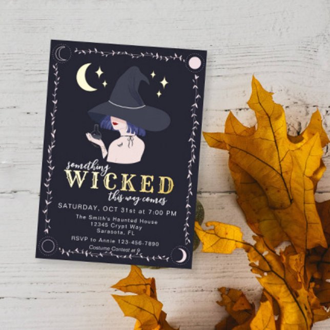 Something Wicked Witch Halloween Party (Wicked Witch Halloween Party Invite)