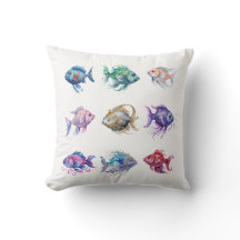 Something's Fishy Small Throw Pillow