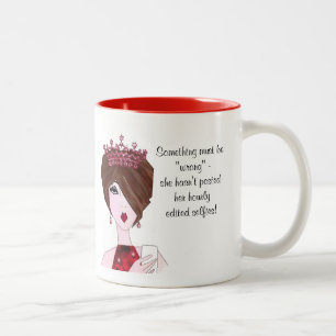 Something's wrong-She hasn't posted hourly selfie! Two-Tone Coffee Mug