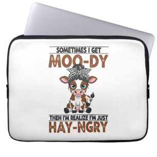 Sometimes I Get Moo-dy Hay-ngry Cow Laptop Sleeve