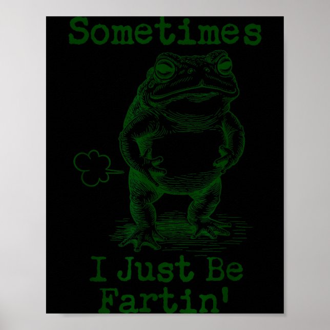 Sometimes I Just Be Fartin’ Frog Funny Rude Silly  Poster (Front)