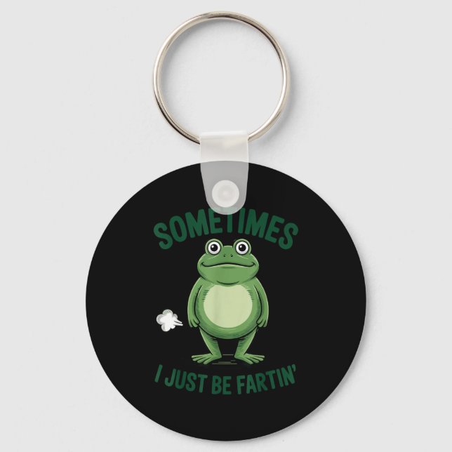 Sometimes I Just Be Farting Frog Christmas Funny F Key Ring (Front)