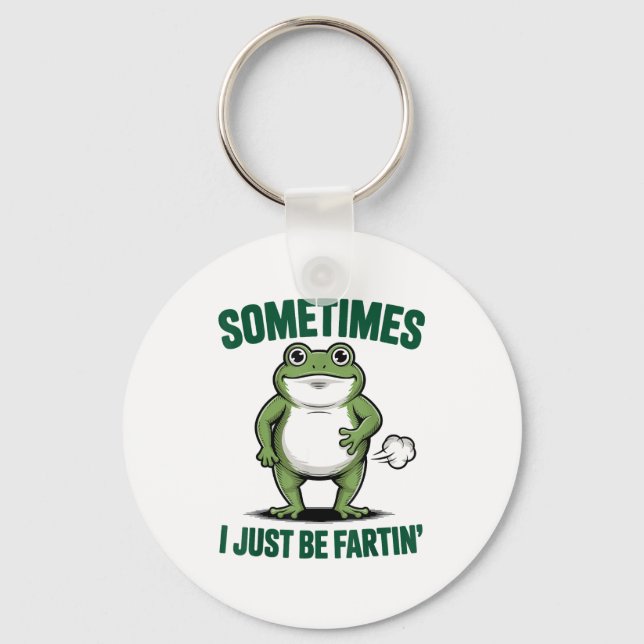 Sometimes I Just Be Farting Frog Christmas Funny F Key Ring (Front)