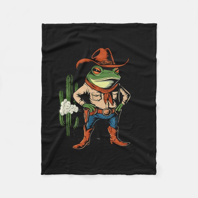 Sometimes I Just Be Farting Funny Cowboy Frog  Fleece Blanket (Front)