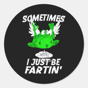 Sometimes I Just Be Farting Funny Vintage Frog Classic Round Sticker