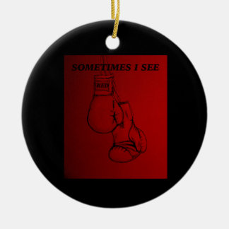 Sometimes i See Red Boxing Art  Ceramic Tree Decoration