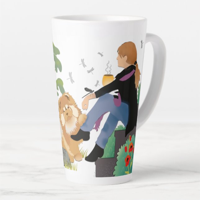 SOMETIMES I SITS AND THINKS - Chow-Latte Mug (Right Angle)