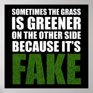 Sometimes The Grass Is Greener Because It's Fake Poster