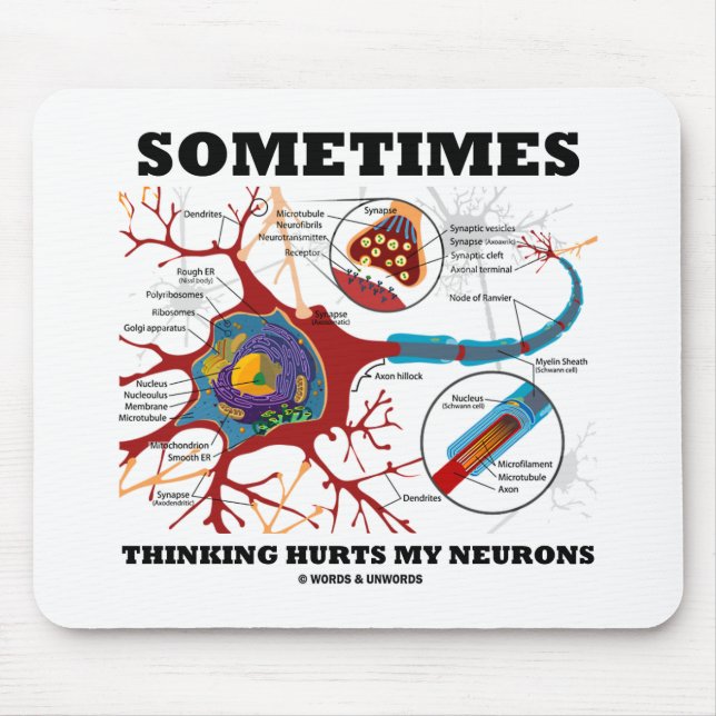 Sometimes Thinking Hurts My Neurons Mouse Mat (Front)