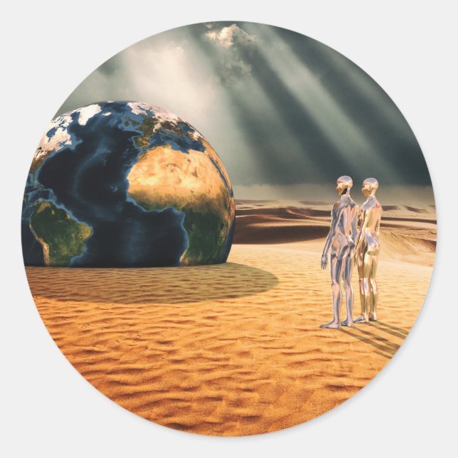 Somewhere Else – Facing the World Classic Round Sticker (Front)