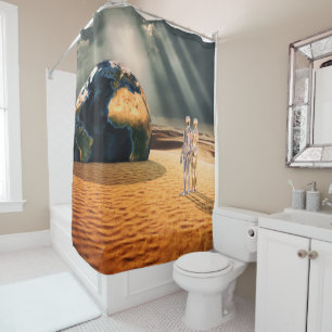 Somewhere Else – Facing the World Shower Curtain