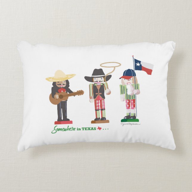 "Somewhere in Texas", Texas Nutcrackers Decorative Cushion (Front)