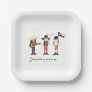 "Somewhere in Texas", Texas Nutcrackers Gift Tags Paper Plate