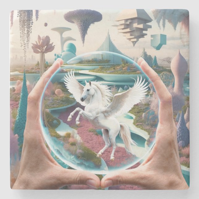 Somewhere Out There - It's Not Make Believe Stone Coaster (Front)