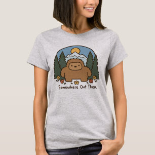 Somewhere Out There Kawaii Bigfoot Mountain T-Shirt
