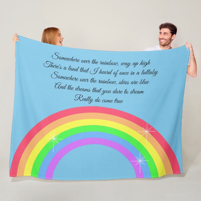 Somewhere Over The Rainbow Fleece Blanket (In Situ)