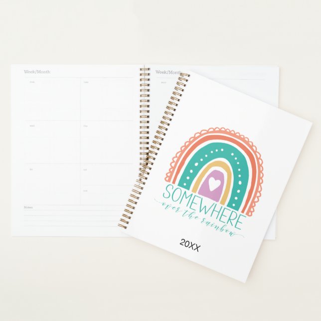 Somewhere Over The Rainbow Modern Chic Colourful Planner (Display)