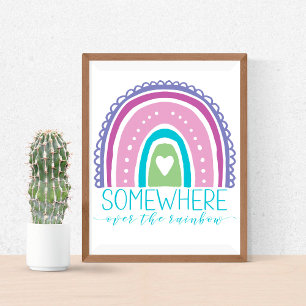 Somewhere Over The Rainbow Modern Chic Colourful Poster
