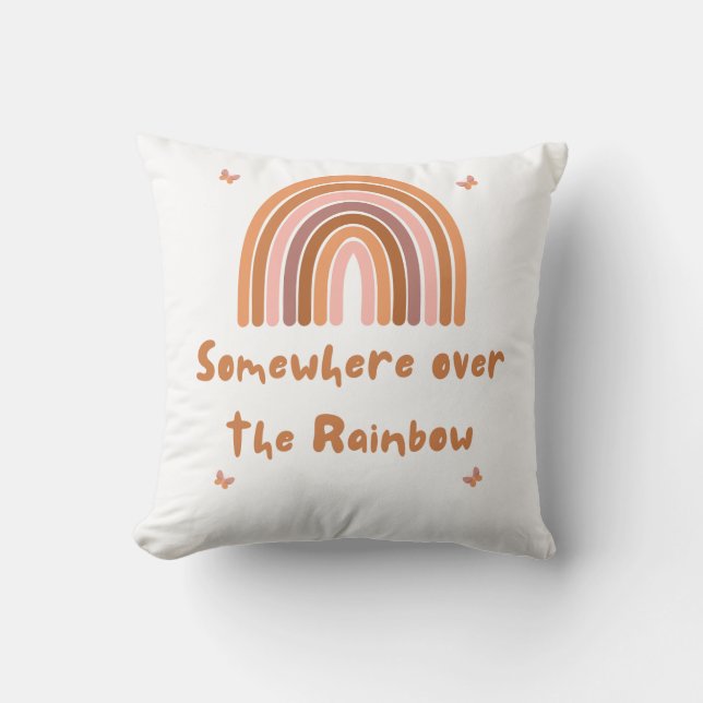 Somewhere over the Rainbow Throw Pillow (Front)