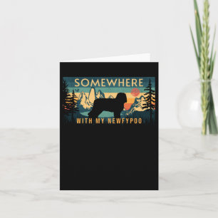 Somewhere With My Newfypoo Vintage Hiking Camping Card