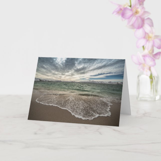 Sommaroy Island Beach Norway Card (Orchid)