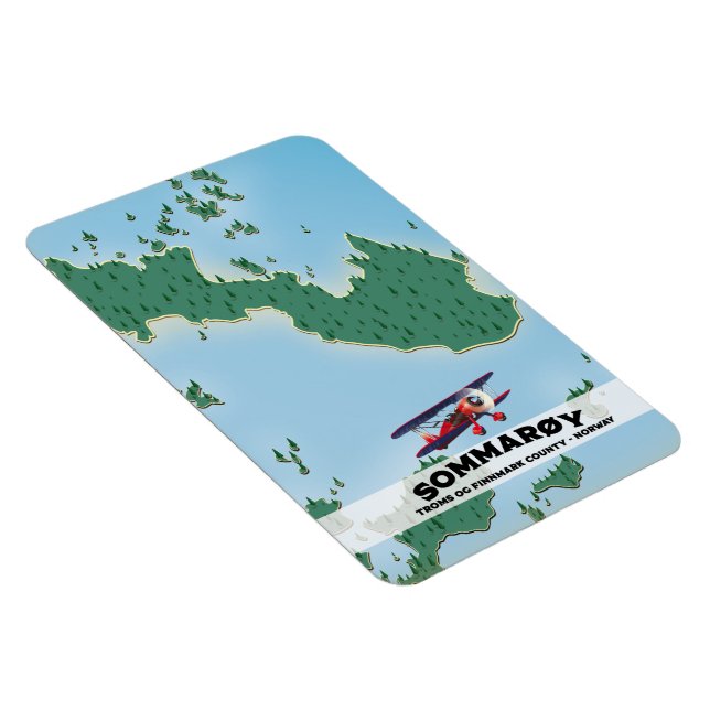 Sommarøy Norway travel poster map Magnet (Right Side)
