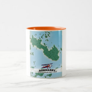 Sommarøy Norway travel poster map Two-Tone Coffee Mug